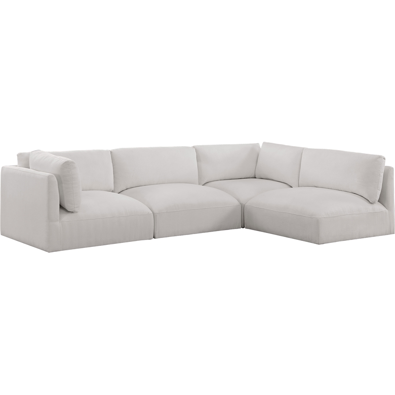 Meridian Furniture Ease Cream Fabric Modular Sectional