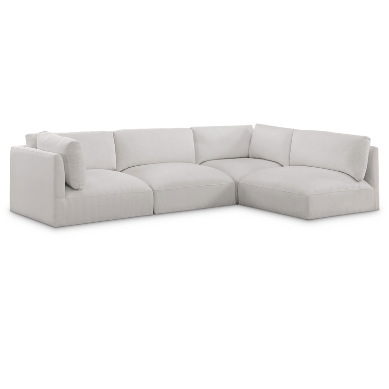 Meridian Furniture Ease Cream Fabric Modular Sectional