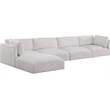 Meridian Furniture Ease Polyester Fabric Upholstered Modular Sectional in Cream