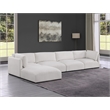 Meridian Furniture Ease Polyester Fabric Upholstered Modular Sectional in Cream