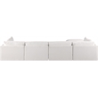 Meridian Furniture Ease Polyester Fabric Upholstered Modular Sectional in Cream