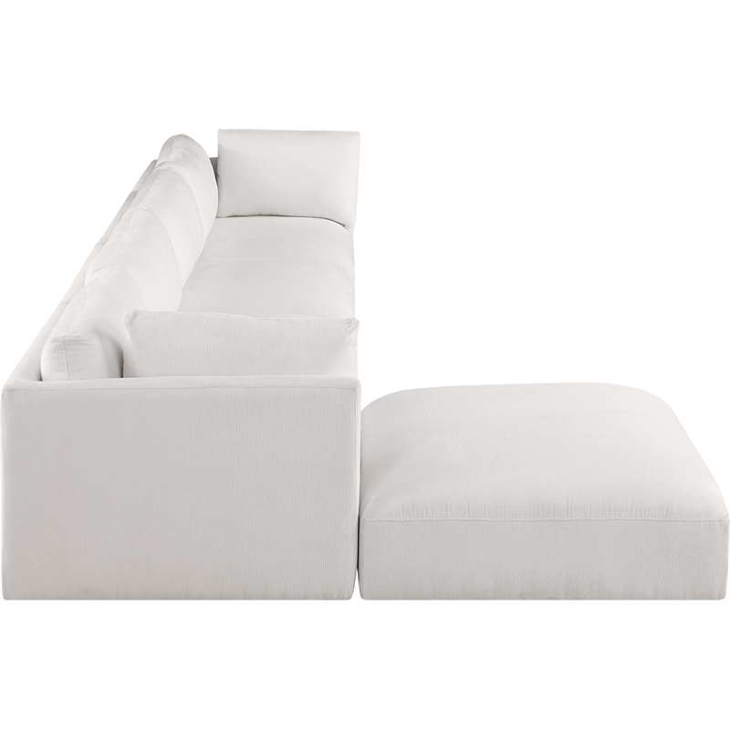 Meridian Furniture Ease Polyester Fabric Upholstered Modular Sectional in Cream