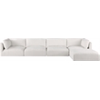 Meridian Furniture Ease Polyester Fabric Upholstered Modular Sectional in Cream