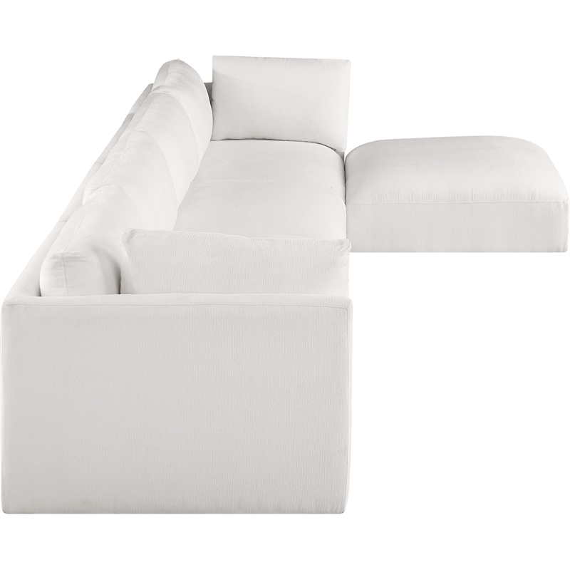 Meridian Furniture Ease Polyester Fabric Upholstered Modular Sectional in Cream