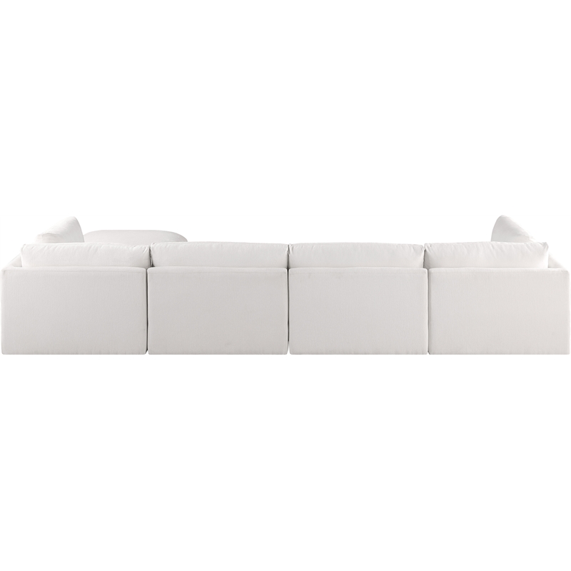 Meridian Furniture Ease Polyester Fabric Upholstered Modular Sectional in Cream