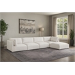 Meridian Furniture Ease Polyester Fabric Upholstered Modular Sectional in Cream