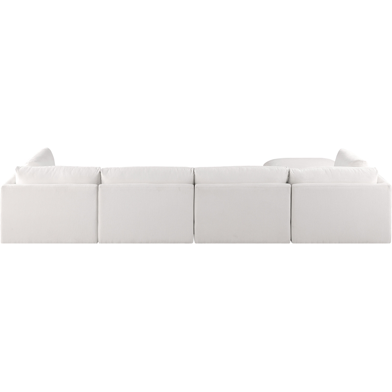 Meridian Furniture Ease Polyester Fabric Upholstered Modular Sectional in Cream