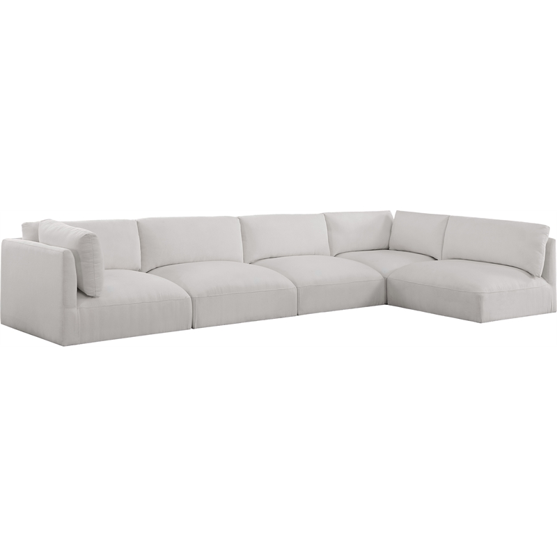 Meridian Furniture Ease Cream Fabric Modular Sectional