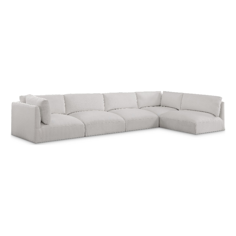 Meridian Furniture Ease Cream Fabric Modular Sectional