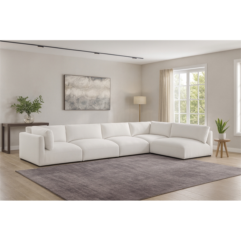 Meridian Furniture Ease Cream Fabric Modular Sectional