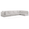 Meridian Furniture Ease Cream Fabric Modular Sectional