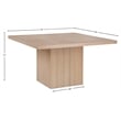Meridian Furniture Belinda Square Natural Solid Wood and Oak Veneer Dining Table