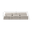 Meridian Furniture Comfy Beige Linen Textured Fabric 3-Pc. Modular Sofa