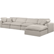 Meridian Furniture Comfy Beige Linen Textured Fabric 5-Pc. Modular Sectional