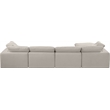 Meridian Furniture Comfy Beige Linen Textured Fabric 5-Pc. Modular Sectional