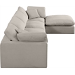 Meridian Furniture Comfy Beige Linen Textured Fabric 5-Pc. Modular Sectional