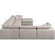 Meridian Furniture Comfy Beige Linen Textured Fabric 7-Pc. Modular Sectional