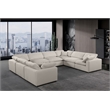 Meridian Furniture Comfy Beige Linen Textured Fabric 8-Pc. Modular Sectional