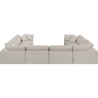 Meridian Furniture Comfy Beige Linen Textured Fabric 8-Pc. Modular Sectional
