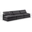 Meridian Furniture Comfy Black Vegan Leather 3-Pc. Modular Sofa