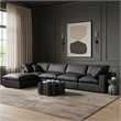 Meridian Furniture Comfy Black Vegan Leather 5-Pc. Modular Sectional