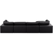 Meridian Furniture Comfy Black Vegan Leather 5-Pc. Modular Sectional
