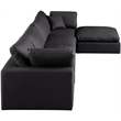Meridian Furniture Comfy Black Vegan Leather 5-Pc. Modular Sectional