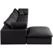 Meridian Furniture Comfy Black Vegan Leather 5-Pc. Modular Sectional