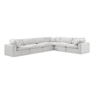 Meridian Furniture Comfy Cream Velvet 6-Pc. Modular Sectional