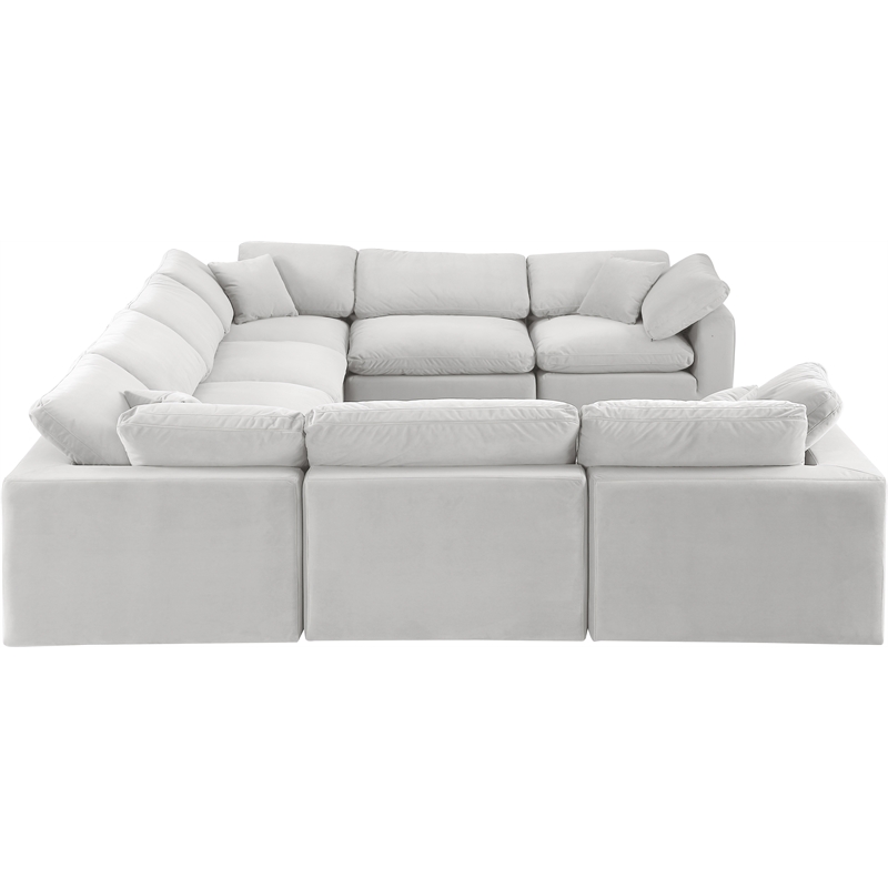 Meridian Furniture Comfy Cream Velvet 8-Pc. Modular Sectional