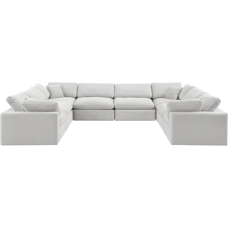 Meridian Furniture Comfy Cream Velvet 8-Pc. Modular Sectional