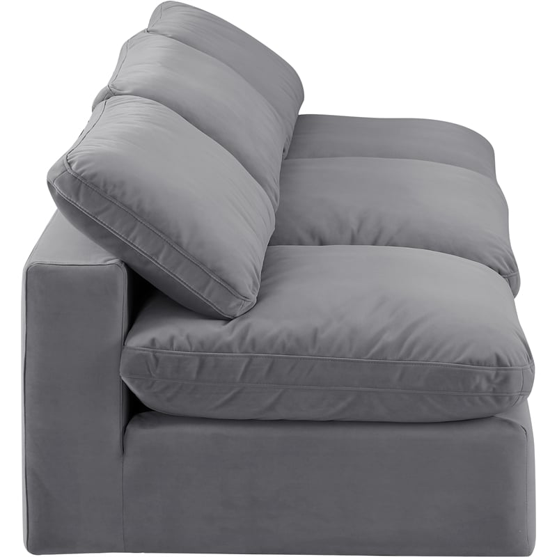 Meridian Furniture Comfy Grey Velvet 3-Pc. Modular Sofa