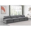 Meridian Furniture Comfy Grey Velvet 4-Pc. Modular Sofa