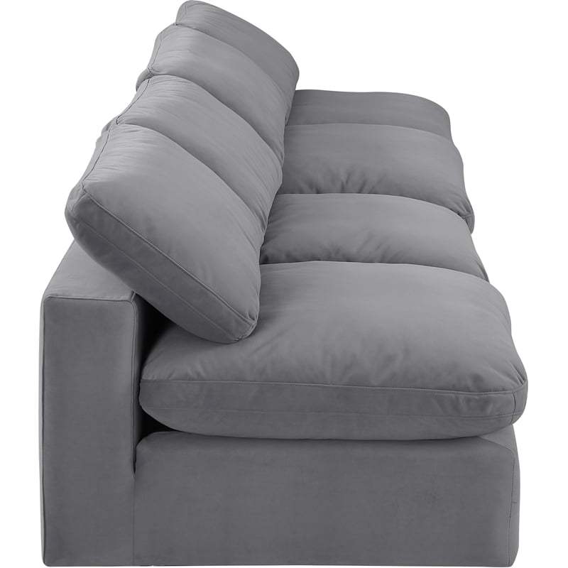 Meridian Furniture Comfy Grey Velvet 4-Pc. Modular Sofa