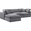 Meridian Furniture Comfy Grey Velvet 4-Pc. Modular Sectional