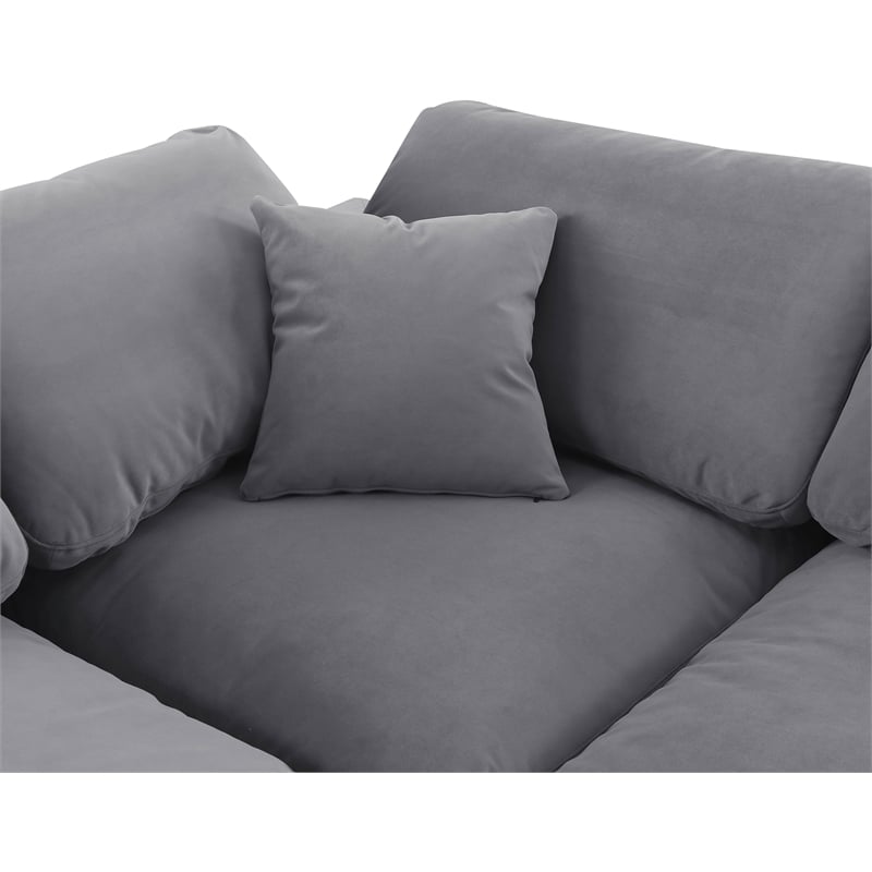 Meridian Furniture Comfy Grey Velvet 4-Pc. Modular Sectional