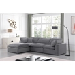 Meridian Furniture Comfy Grey Velvet 4-Pc. Modular Sectional