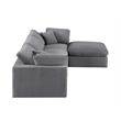Meridian Furniture Comfy Grey Velvet 4-Pc. Modular Sectional