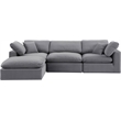 Meridian Furniture Comfy Grey Velvet 4-Pc. Modular Sectional