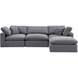 Meridian Furniture Comfy Grey Velvet 4-Pc. Modular Sectional