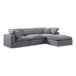 Meridian Furniture Comfy Grey Velvet 4-Pc. Modular Sectional