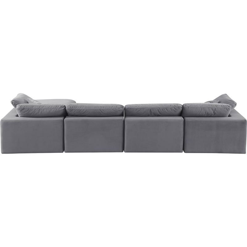 Meridian Furniture Comfy Grey Velvet 5-Pc. Modular Sectional