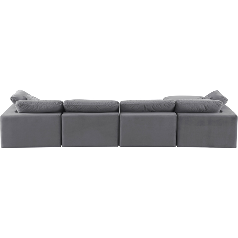 Meridian Furniture Comfy Grey Velvet 5-Pc. Modular Sectional