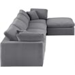 Meridian Furniture Comfy Grey Velvet 5-Pc. Modular Sectional