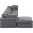 Meridian Furniture Comfy Grey Velvet 5-Pc. Modular Sectional