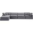 Meridian Furniture Comfy Grey Velvet 5-Pc. Modular Sectional
