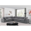 Meridian Furniture Comfy Grey Velvet 6-Pc. Modular Sectional