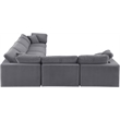 Meridian Furniture Comfy Grey Velvet 6-Pc. Modular Sectional