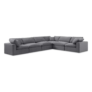 Meridian Furniture Comfy Grey Velvet 6-Pc. Modular Sectional