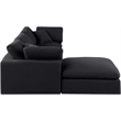 Meridian Furniture Comfy Black Linen Textured Fabric 4-Pc. Modular Sectional